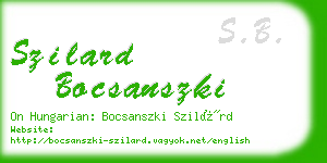 szilard bocsanszki business card